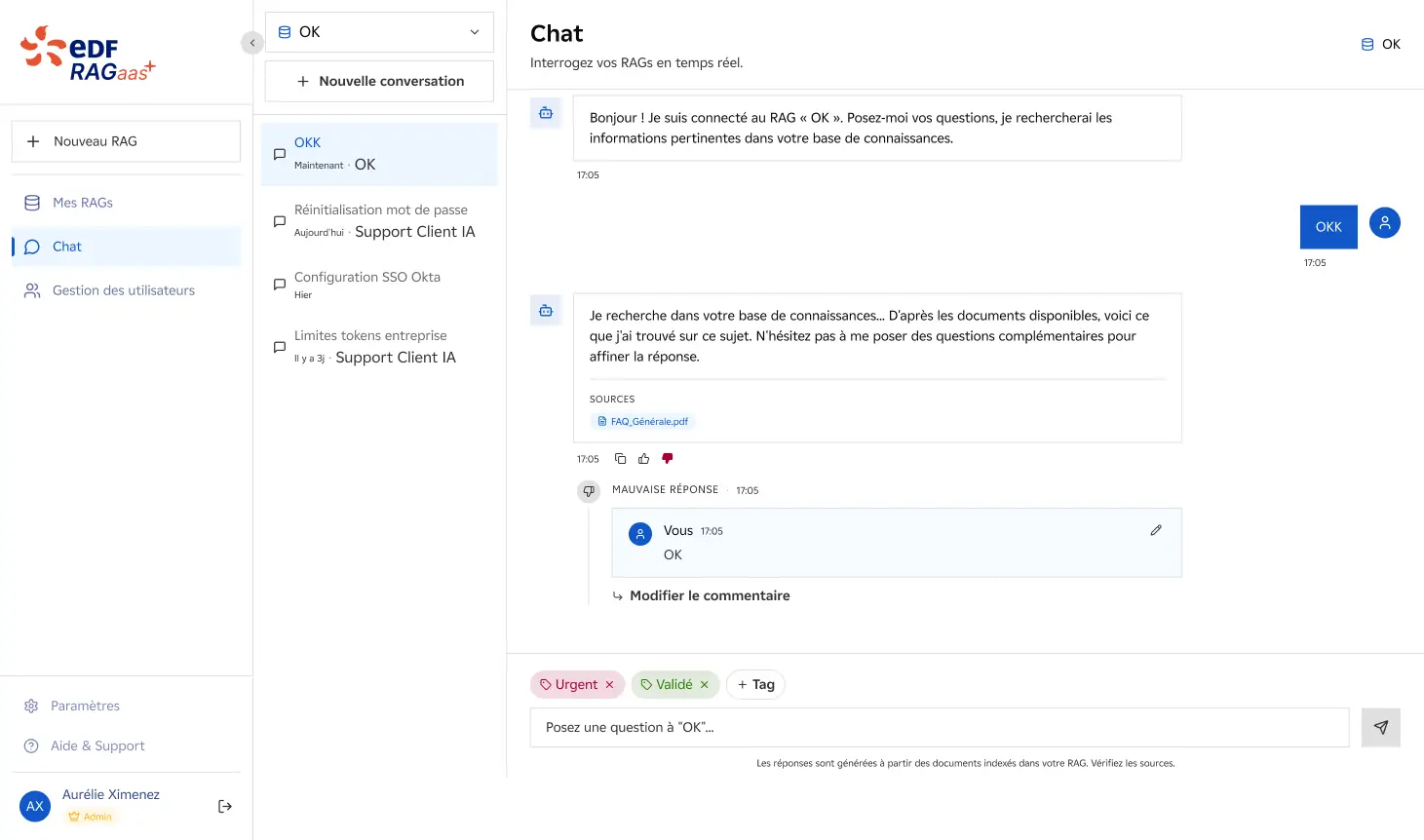 RAGaaS — chat avec citation des sources